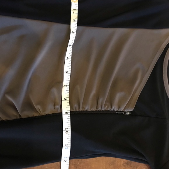 Joseph Ribkoff Crewneck MIDI Black Taupe Grey 3/4 Sleeve Dress - Picture 8 of 8